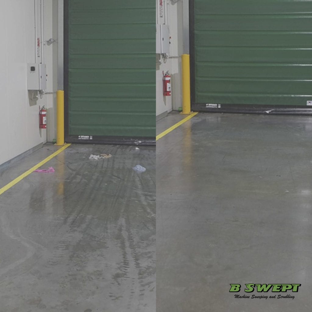 Before and after Bswept scrubbing service